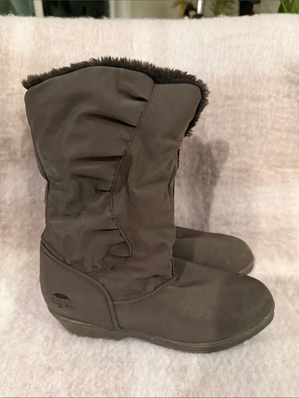 totes Brown Insulated Winter Mid-Calf Boots with Faux-Fur Collar
